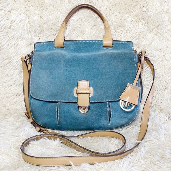 Michael Kors Handbags - Michael Kors Romy Suede/Leather Messenger Bag